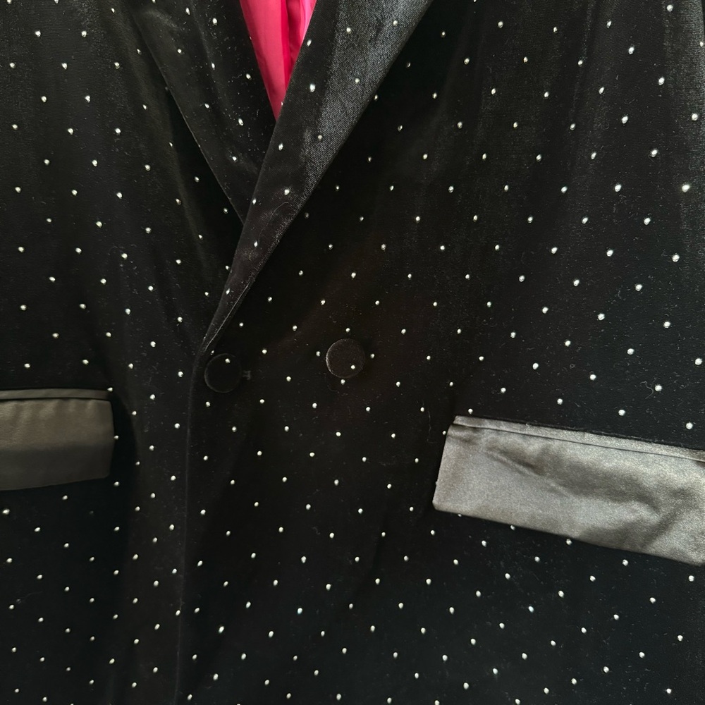 Never Fully Dressed Black Velvet Jacket with Pink Lining - Picture 7 of 13